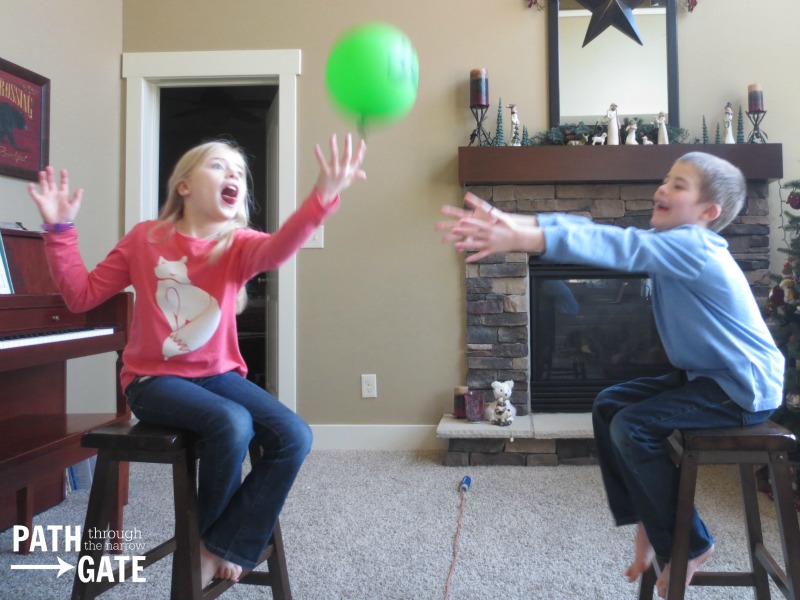 Children playing Balloon volleyball